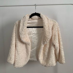 Cream Faux Fur Jacket (Shrug)